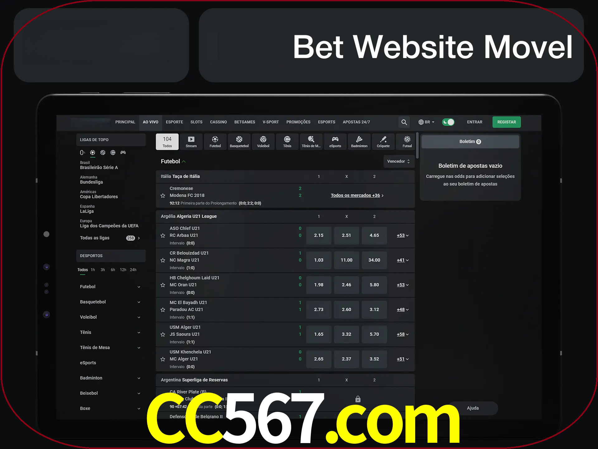 Use nosso website em qualquer dispositivo.